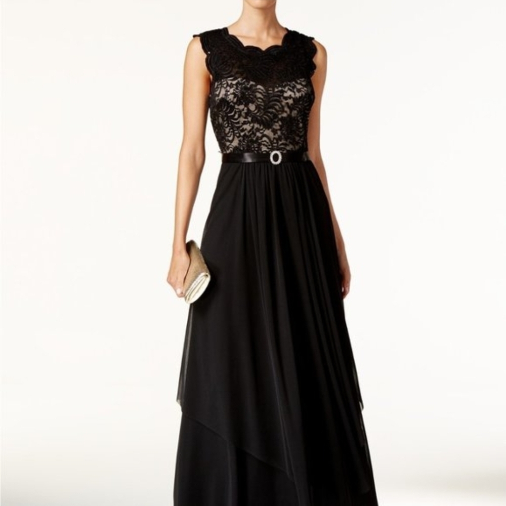 Black Lace Evening Dress Sz 6